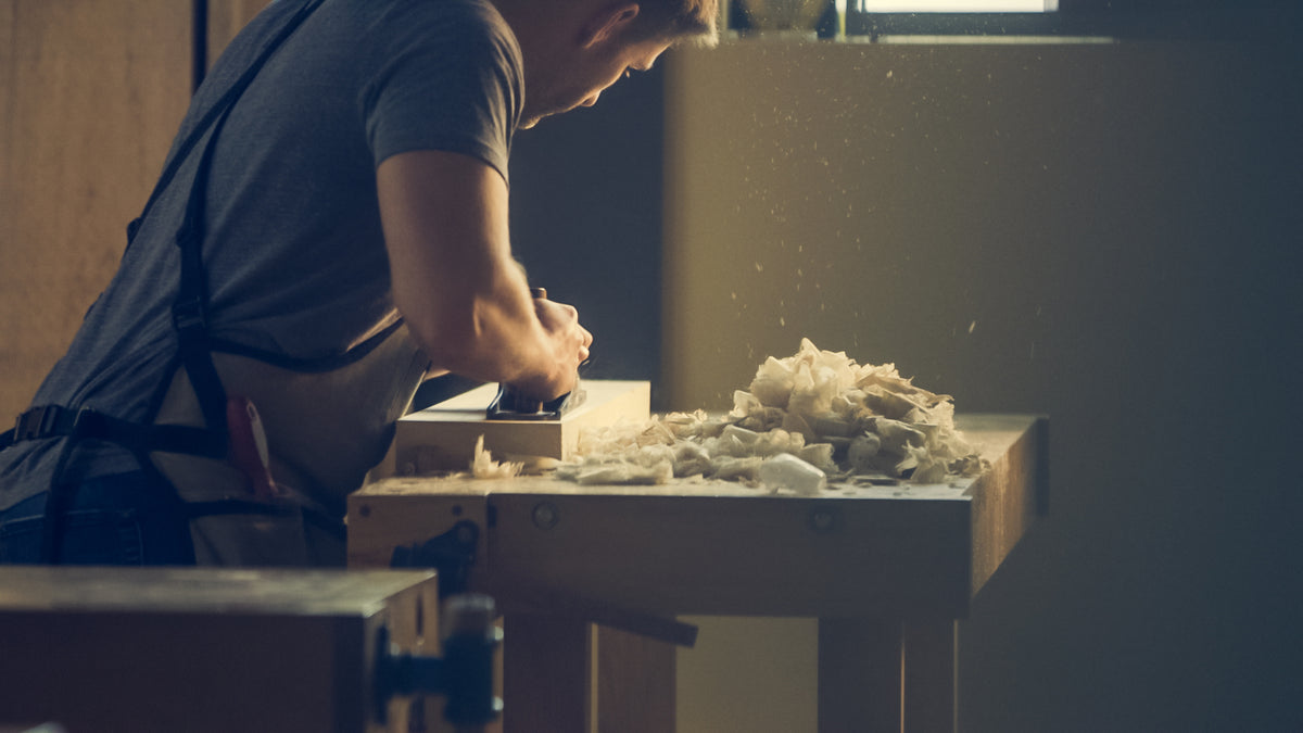 Frazer at the workbench